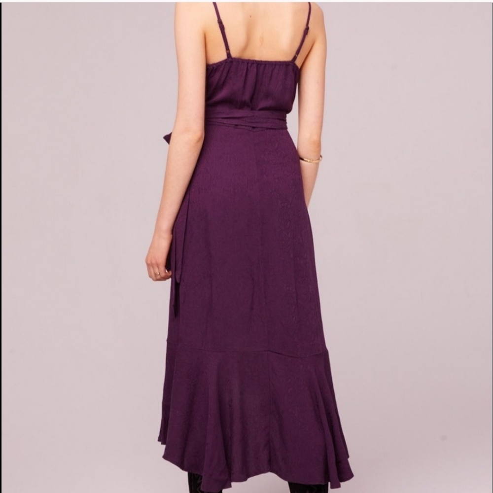 BAND OF GYPSIES RODEO DR BROCADE RUFFLE WRAP MIDI DRESS - Picture 2 of 8